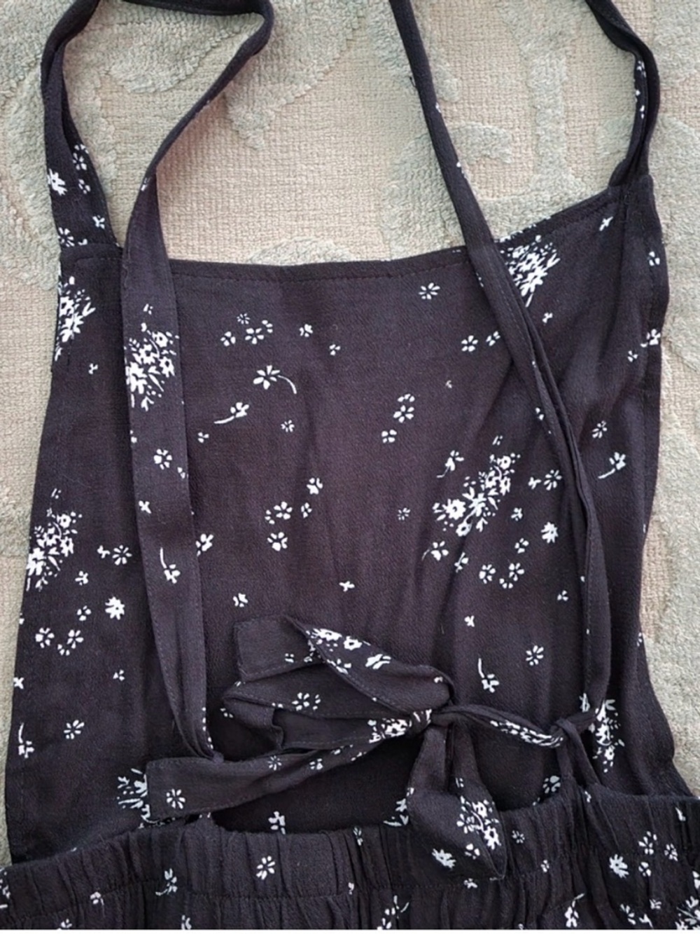 Free People sweet in the streets Black Floral Wide-Leg Bib Jumpsuit - Picture 3 of 9